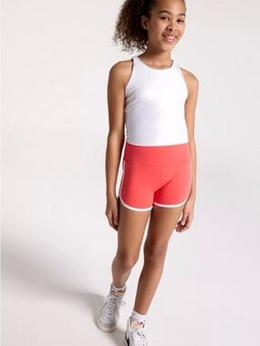 DSG Coral Pink Athletic Shorts with White Trim